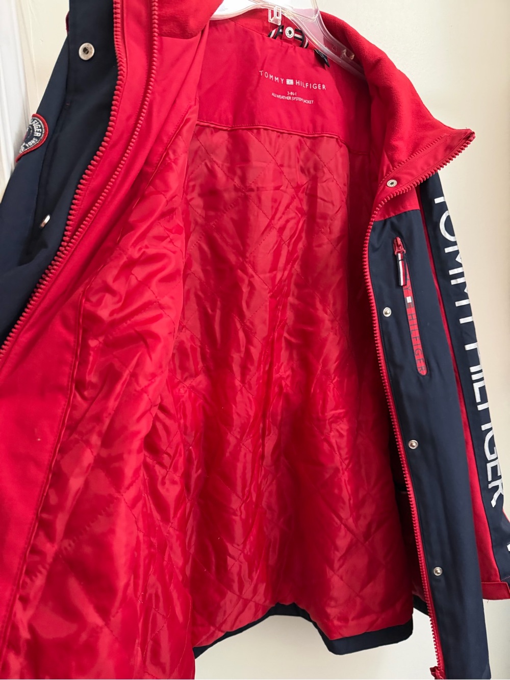 Tommy Hilfiger Red & Navy Ski Hooded Jacket - Picture 5 of 8